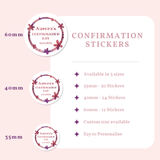 Foiled Confirmation Stickers | Personalised Party Favours - Stickers - Printarelle