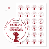 Foiled First Holy Communion Stickers | Personalised Party Favours - Stickers - Printarelle