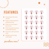 Foiled First Holy Communion Stickers | Personalised Party Favours - Stickers - Printarelle