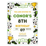 Football Birthday Party Invitation | Cartoon Soccer Ball Faces - football birthday, football birthday invitation,