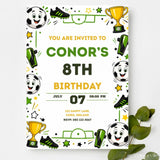 Football Birthday Party Invitation | Cartoon Soccer Ball Faces - football birthday, football birthday invitation,