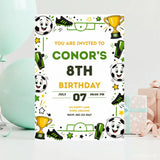 Football Birthday Party Invitation | Cartoon Soccer Ball Faces - football birthday, football birthday invitation,