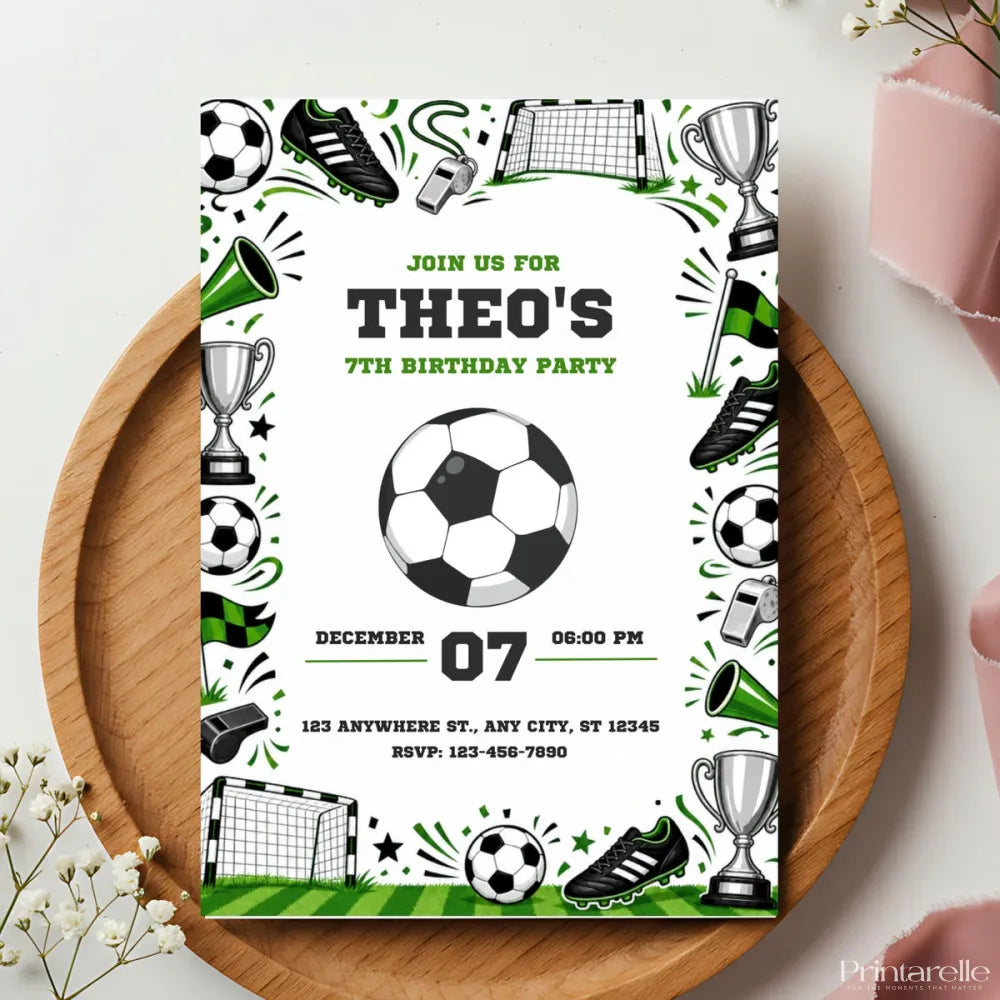Football Birthday Party Invitation | Classic Sketch Style - birthday party, football birthday party, football birthday,