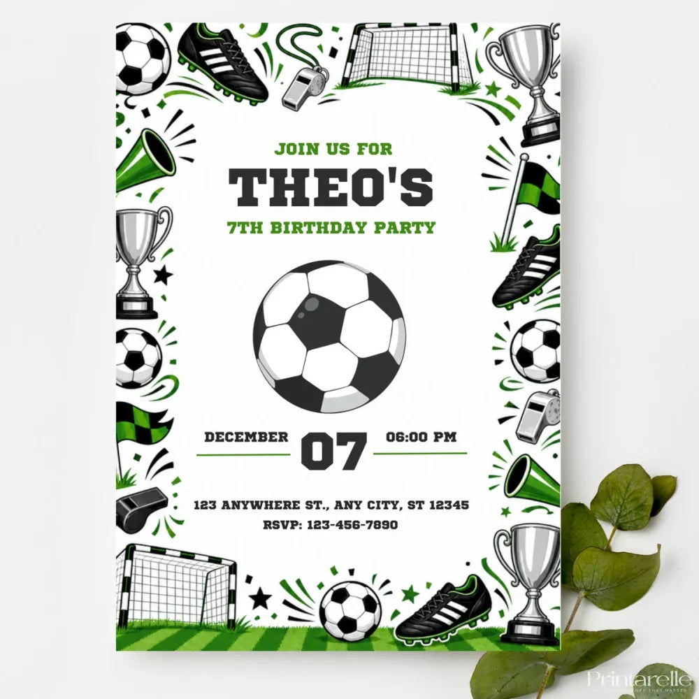 Football Birthday Party Invitation | Classic Sketch Style - birthday party, football birthday party, football birthday,