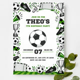 Football Birthday Party Invitation | Classic Sketch Style - birthday party, football birthday party, football birthday,