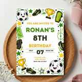 Football Birthday Party Invitation | Kawaii Stars & Trophies - football birthday, football birthday party, birthday