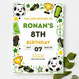 Football Birthday Party Invitation | Kawaii Stars & Trophies - football birthday, football birthday party, birthday