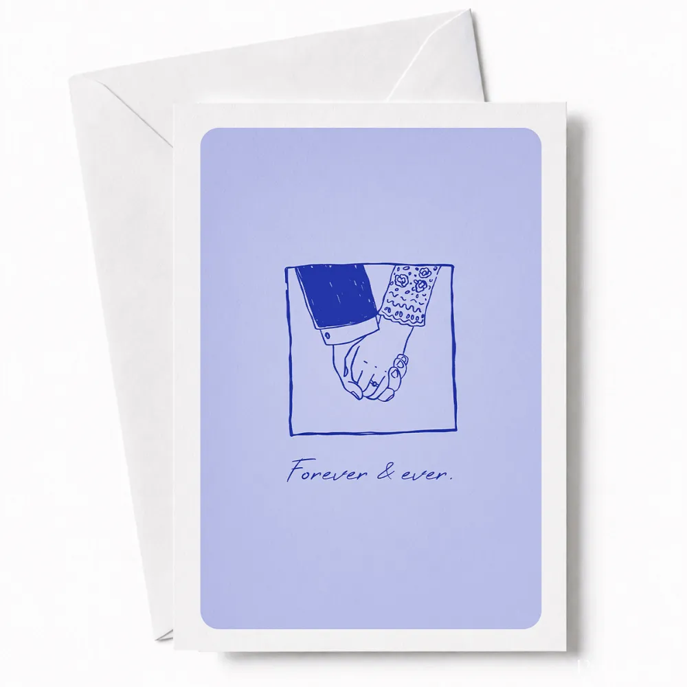 Forever & Ever | Romantic Wedding Day Card - wedding card, tender wedding card, lace sleeve, delicate ring, tender