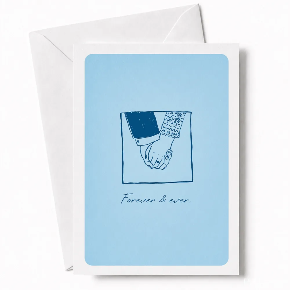 Forever & Ever | Romantic Wedding Day Card - wedding card, tender wedding card, lace sleeve, delicate ring, tender