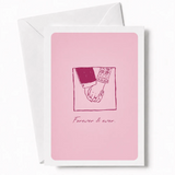 Forever & Ever | Romantic Wedding Day Card - wedding card, tender wedding card, lace sleeve, delicate ring, tender