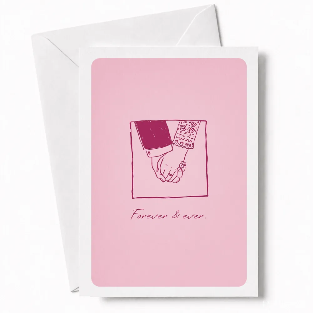Forever & Ever | Romantic Wedding Day Card - wedding card, tender wedding card, lace sleeve, delicate ring, tender