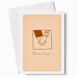 Forever & Ever | Romantic Wedding Day Card - wedding card, tender wedding card, lace sleeve, delicate ring, tender