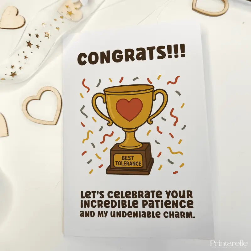 Funny Congratulations Card for Partner or Friend - Greeting Card