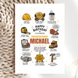 Funny Construction Worker Birthday Card - birthday card, construction worker, construction worker birthday, worker