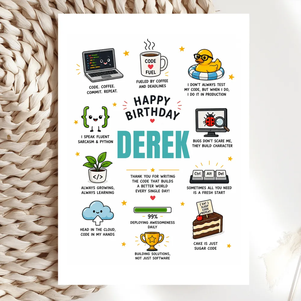 Funny Software Engineer Birthday Card | Coder - birthday card, software engineer, software engineer birthday, engineer