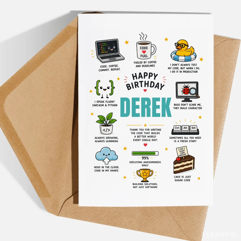 Funny Software Engineer Birthday Card | Coder - birthday card, software engineer, software engineer birthday, engineer