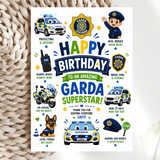 Garda Birthday Card for Boy - Garda Superstar - birthday card, garda birthday card, garda birthday, garda dog, garda