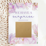 Gender Reveal Scratch Card – Peony Floral - Greeting Card - Printarelle
