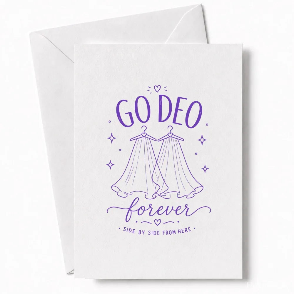 Handmade - Greeting Card - Irish Wedding Card Go Deo Forever Two Brides | Ireland