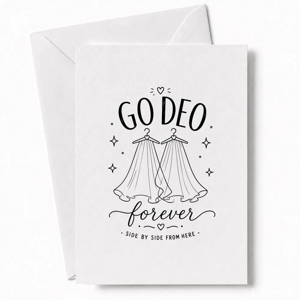 Handmade - Greeting Card - Irish Wedding Card Go Deo Forever Two Brides | Ireland