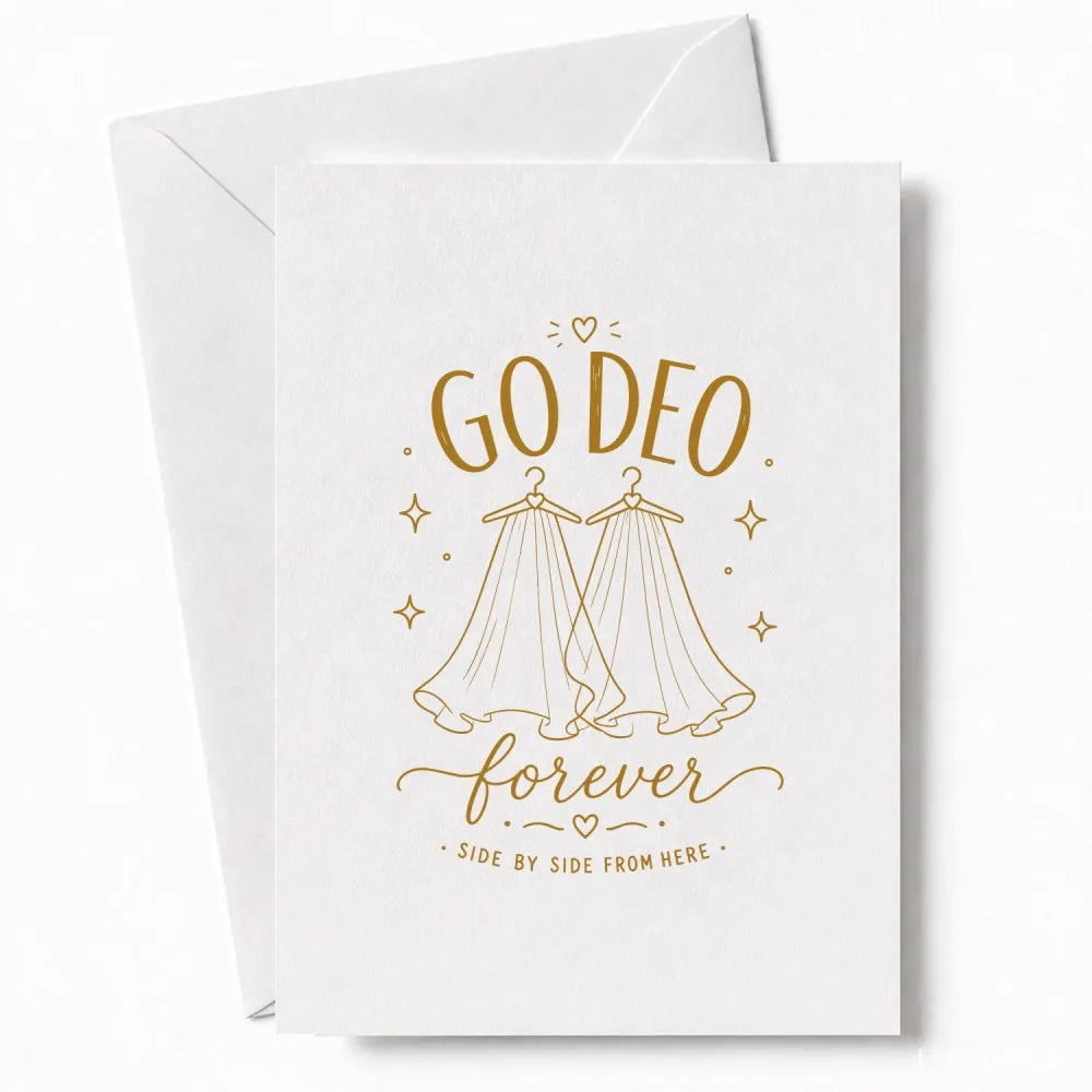 Handmade - Greeting Card - Irish Wedding Card Go Deo Forever Two Brides | Ireland