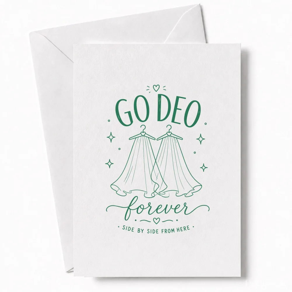 Handmade - Greeting Card - Irish Wedding Card Go Deo Forever Two Brides | Ireland