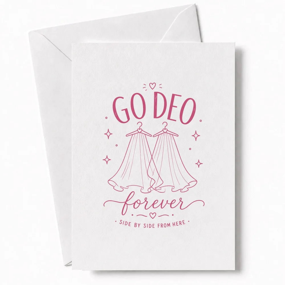 Handmade - Greeting Card - Irish Wedding Card Go Deo Forever Two Brides | Ireland