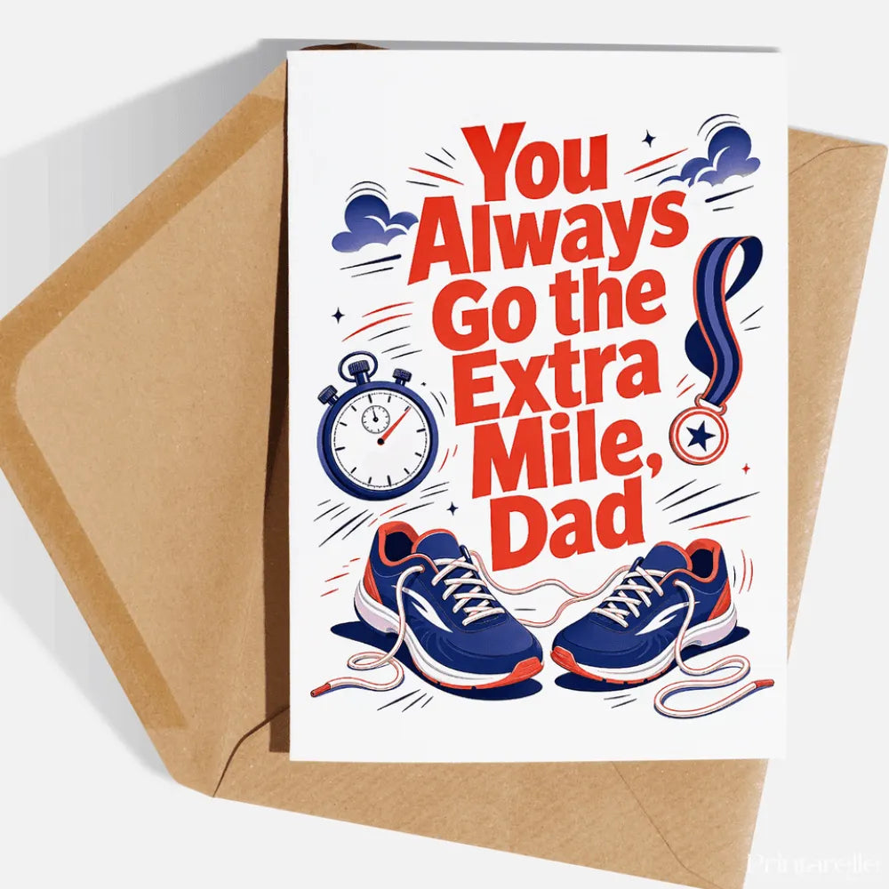 Handmade Greeting Card | Printarelle | For the dad who never does anything by halves. This bold, athletic design pairs