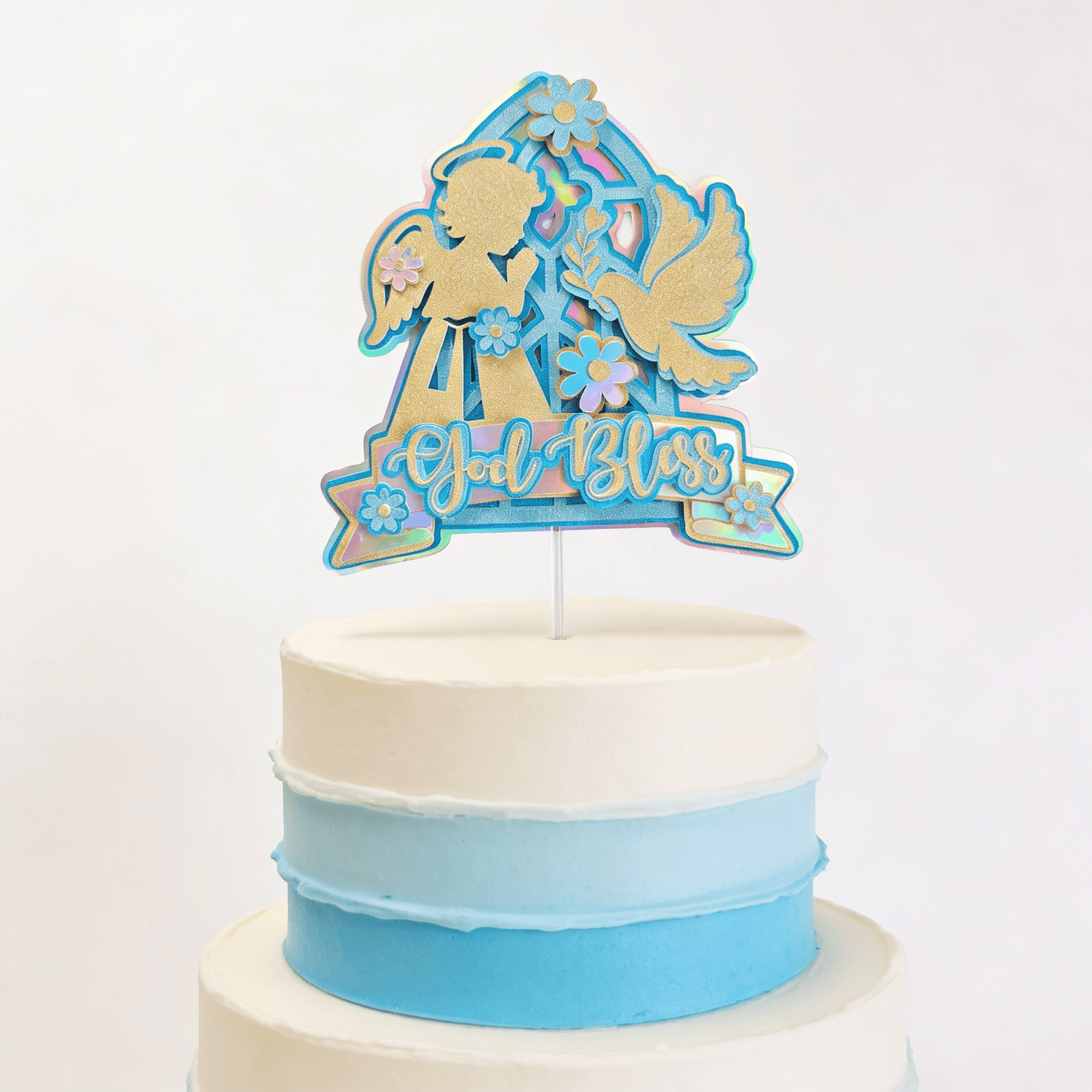 Handmade Cake Topper | Printarelle | Versatile, stunning, and full of meaning, this God Bless cake topper works