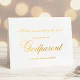 Godparent Proposal Card | Gold Foil Keepsake - Greeting Card - Printarelle
