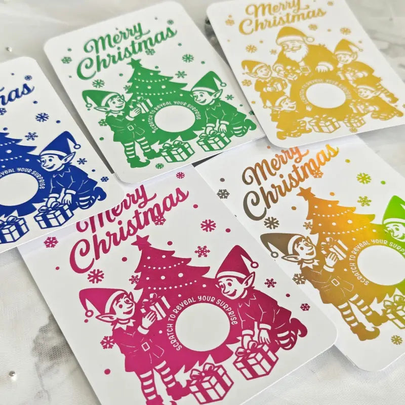 Christmas Scratch-Off Card – Elf & Tree Surprise Reveal - Greeting Card