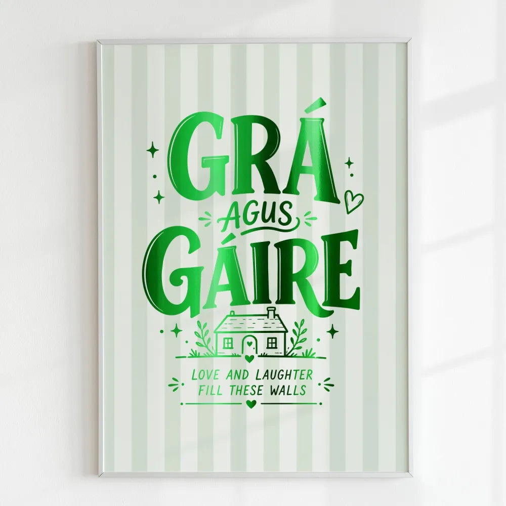 Handmade - Print - Grá agus Gáire Irish Print – Love and Laughter | Ireland