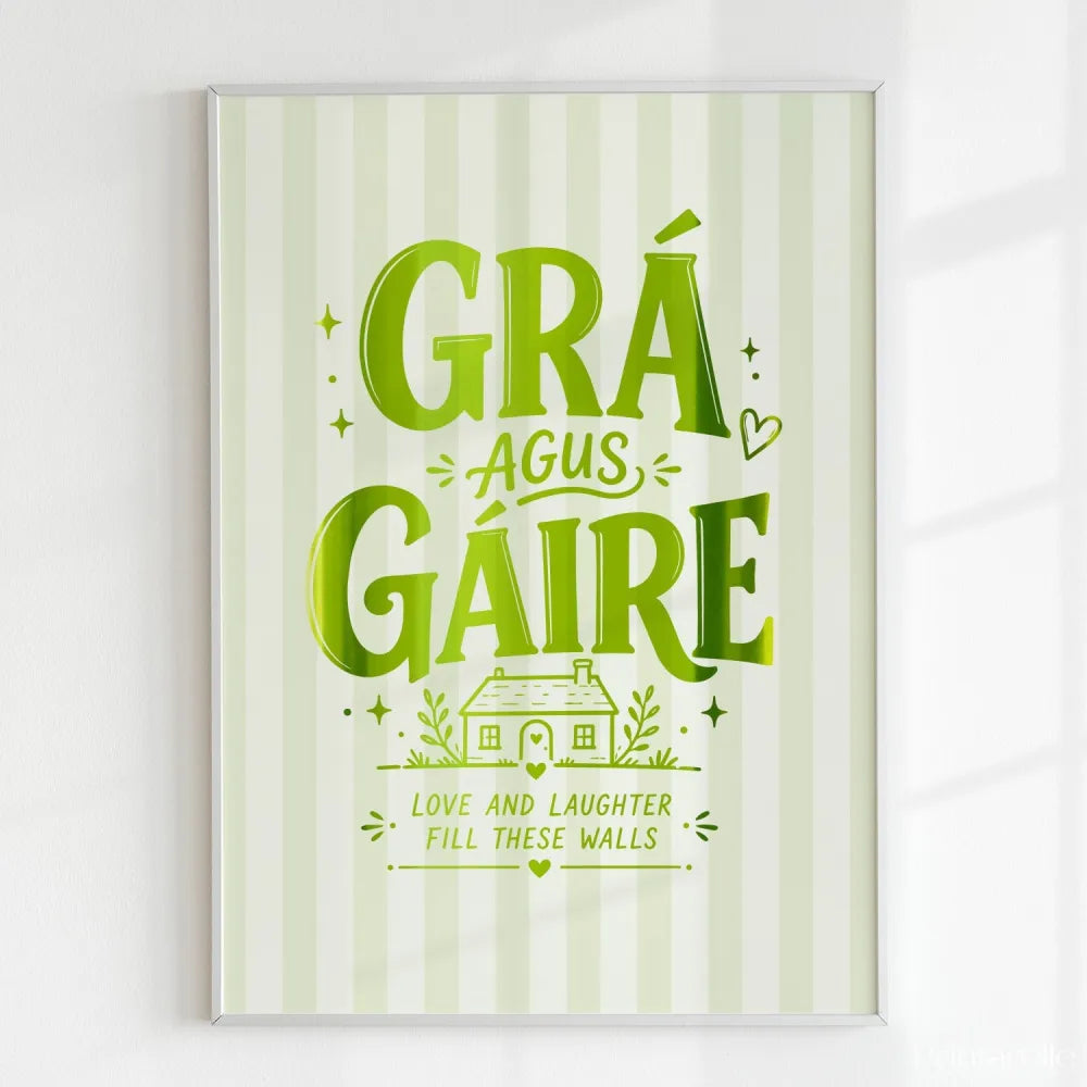 Handmade - Print - Grá agus Gáire Irish Print – Love and Laughter | Ireland