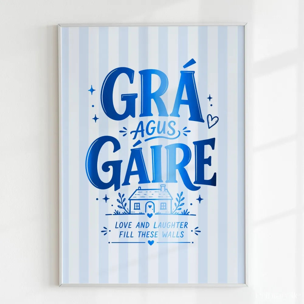 Handmade - Print - Grá agus Gáire Irish Print – Love and Laughter | Ireland