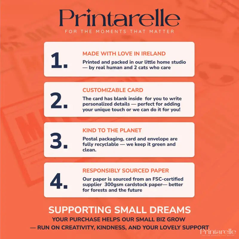 Printarelle greeting cards for the moments that matter – custom foil tickets, birthday cards, and surprise reveals