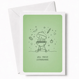 Crown him king of the grill with this brilliant card for the dad who takes barbecue very seriously. A bold line art