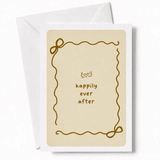 Happily Ever After | Bow Border Wedding Card - wedding card, winged heart, wedding gift, kraft envelope, colour options