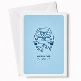 Happily Ever After | Wedding Car Greeting Card - wedding car, wedding card, illustrated vintage, car decorated, tin cans