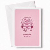 Happily Ever After | Wedding Car Greeting Card - wedding car, wedding card, illustrated vintage, car decorated, tin cans