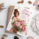 Happy Birthday Wishing You Beautiful Day Girl Card - beautiful day, happy birthday, happy birthday wishing, birthday