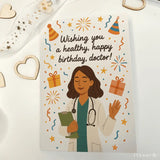 Happy Birthday Woman Doctor Card - Greeting Card
