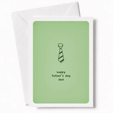 The same tie, the same clean design, but this time it is all about Father’s Day. A single illustrated striped tie sits