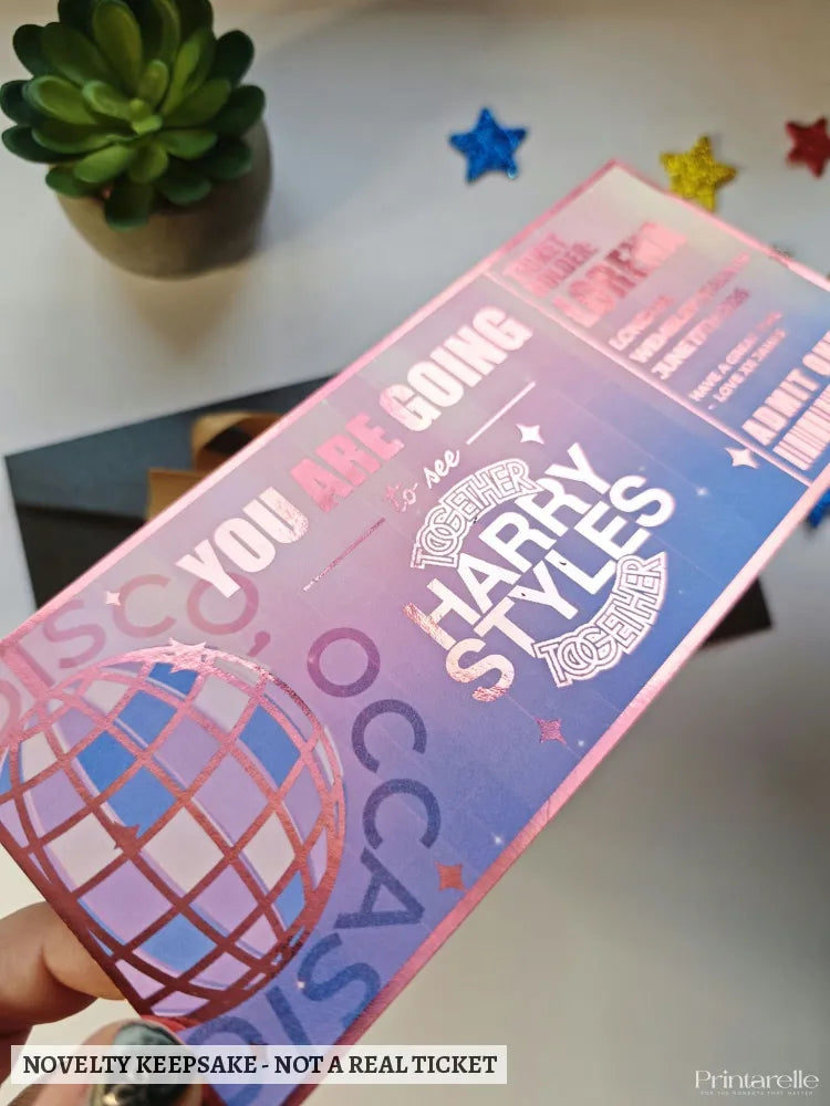 Harry Styles Foil Ticket | Personalised Keepsake Gift - harry styles, foil ticket, harry styles foil, styles foil