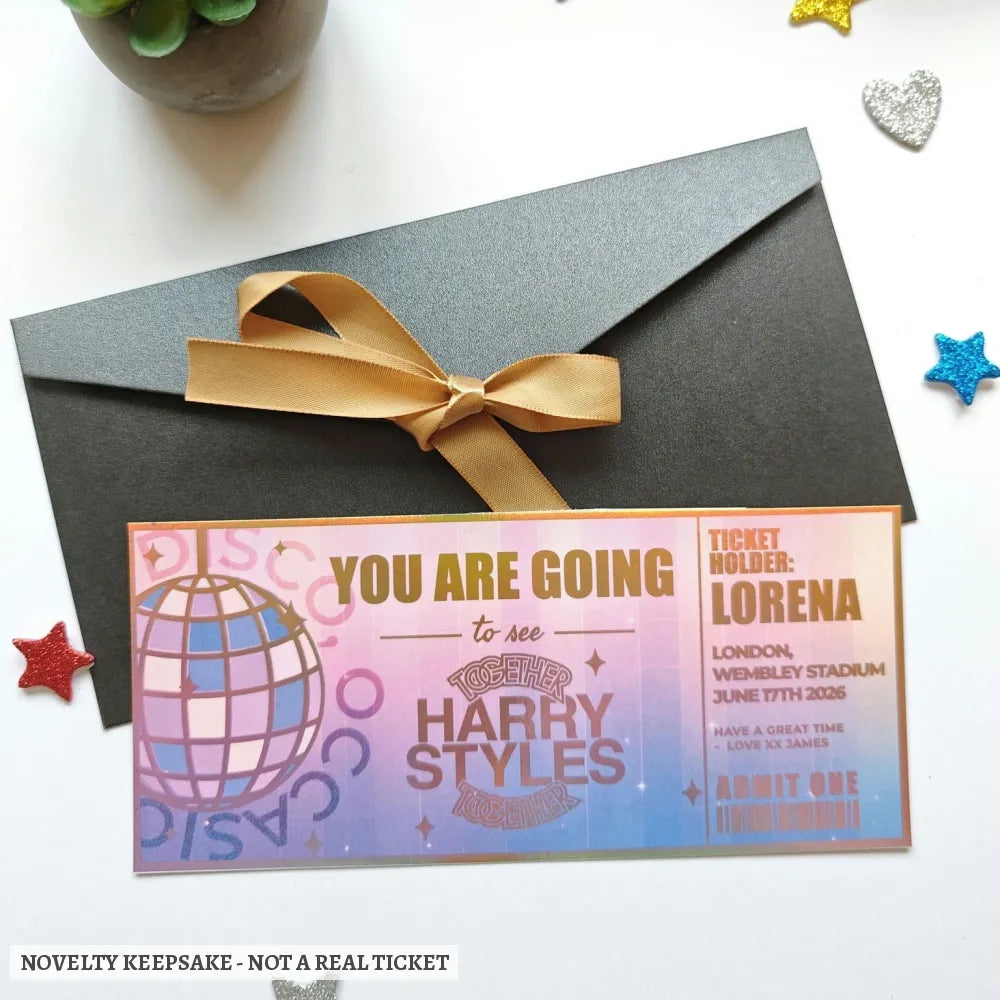 Harry Styles Foil Ticket | Personalised Keepsake Gift - harry styles, foil ticket, harry styles foil, styles foil