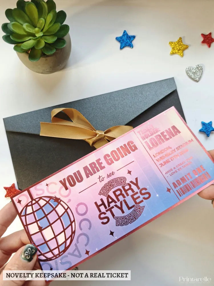 Harry Styles Foil Ticket | Personalised Keepsake Gift - harry styles, foil ticket, harry styles foil, styles foil