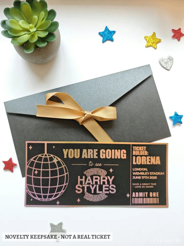 Harry Styles Foil Ticket | Personalised Concert Reveal - harry styles, foil ticket, harry styles foil, styles foil