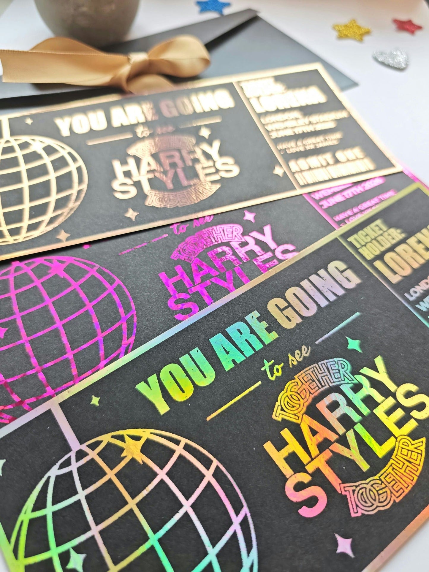 Harry Styles Foil Ticket | Personalised Concert Reveal - Foil Ticket - Printarelle