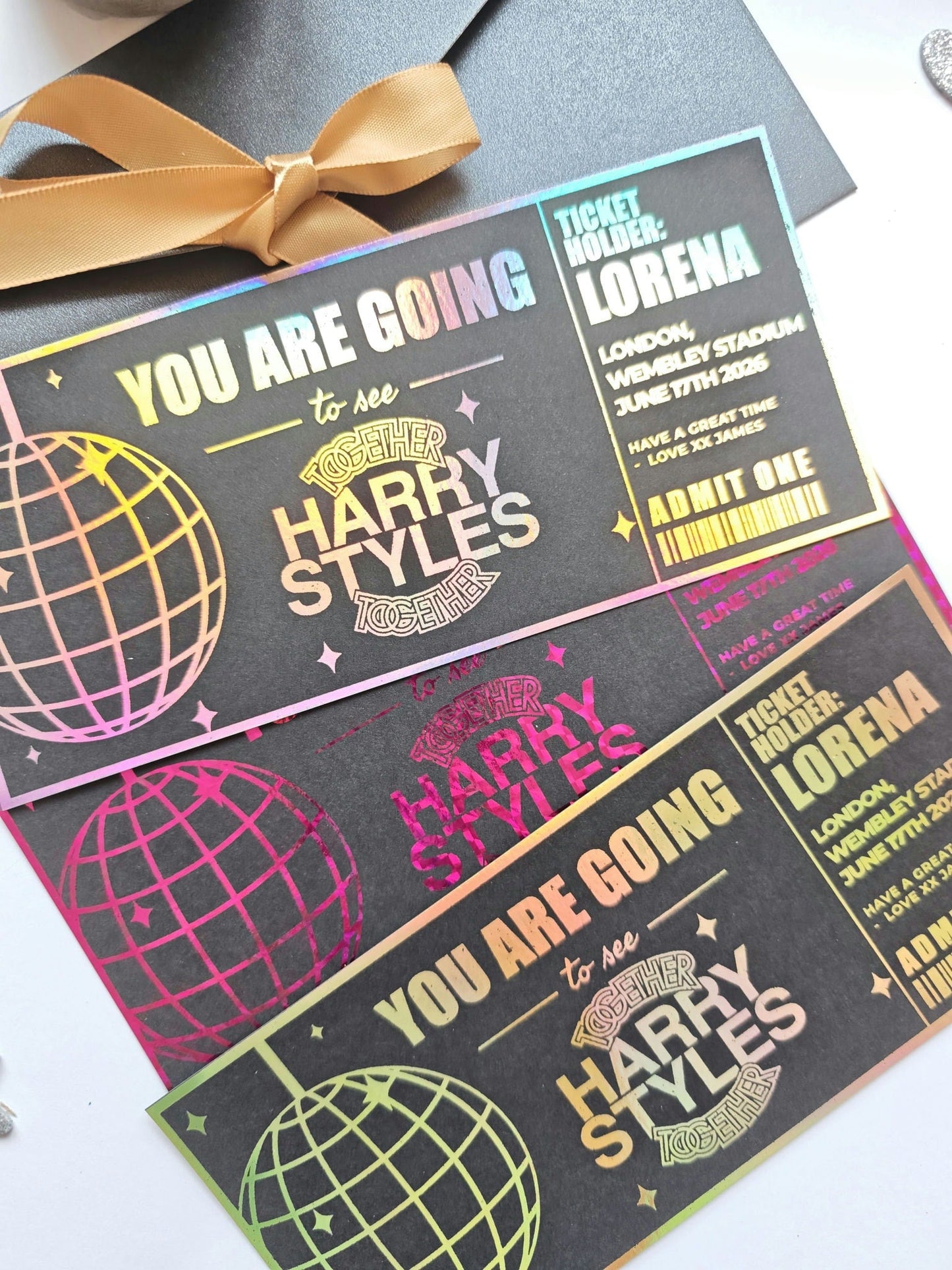 Harry Styles Foil Ticket | Personalised Concert Reveal - Foil Ticket - Printarelle