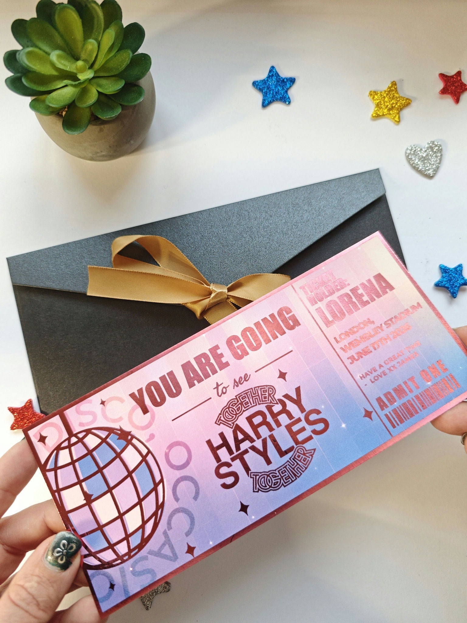Harry Styles Foil Ticket | Personalised Keepsake Gift - Foil Ticket - Printarelle