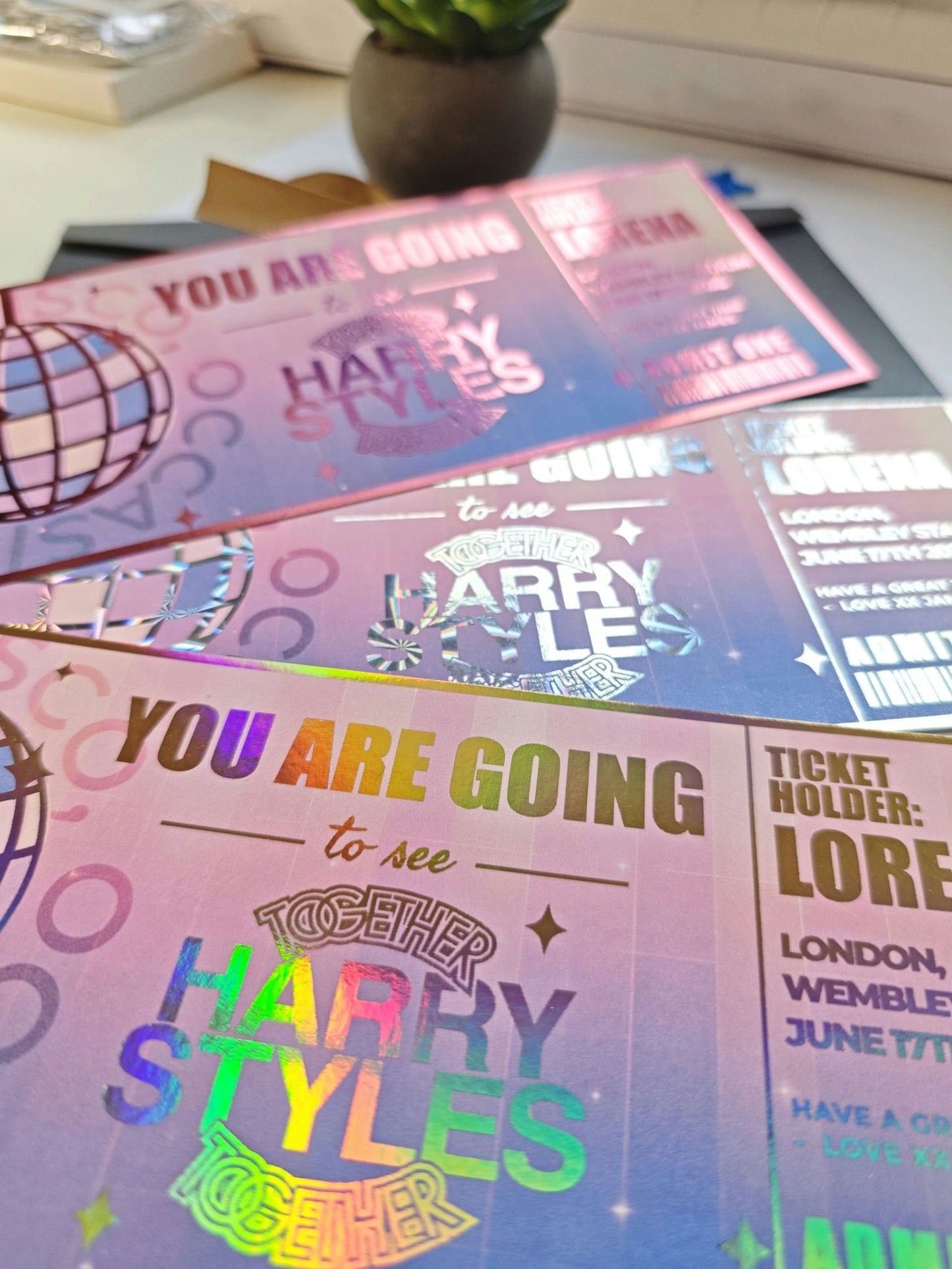 Harry Styles Foil Ticket | Personalised Keepsake Gift - Foil Ticket - Printarelle